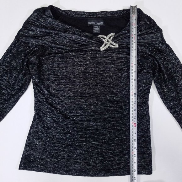 Frank Lyman 3/4-Sleeve Fancy & Cozy Shimmery Top - Picture 14 of 14